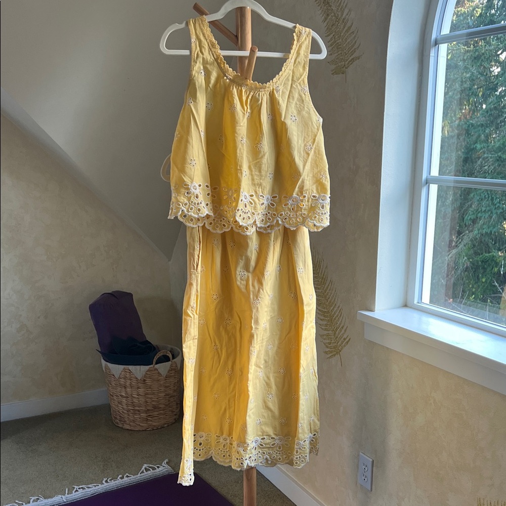 Old Navy Yellow Eyelet Two Piece